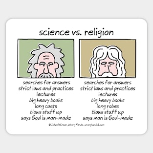 Science vs Religion Sticker